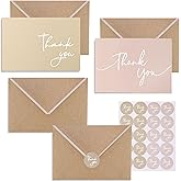 Winoo Design 100 PK Bulk Thank You Cards with Envelopes - 5 x 3.5 Inches Wedding Cards Baby Shower Bridal Shower Personalized Thank You Notes for Small Business Graduation Funeral Birthday (2 colors)