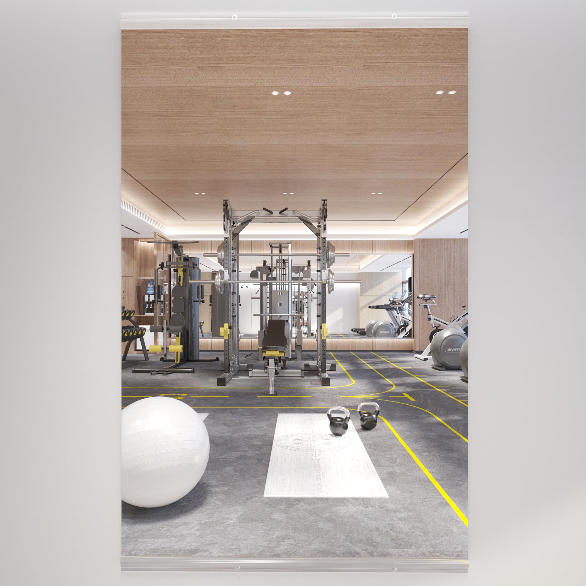 Photo 1 of  48X24 1Pack Large Home Gym Mirror, Frameless Tempered Glass Dance Wall Mounted Mirror for Home, Yoga, Dancing, Studio, Living Room