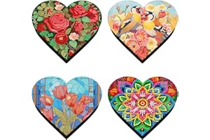 ARTopet 4Pcs DIY Diamond Art Painting Jewelry Box Diamond Art Large Capacity Organizer Storage Box Special Shaped Crystal Rin