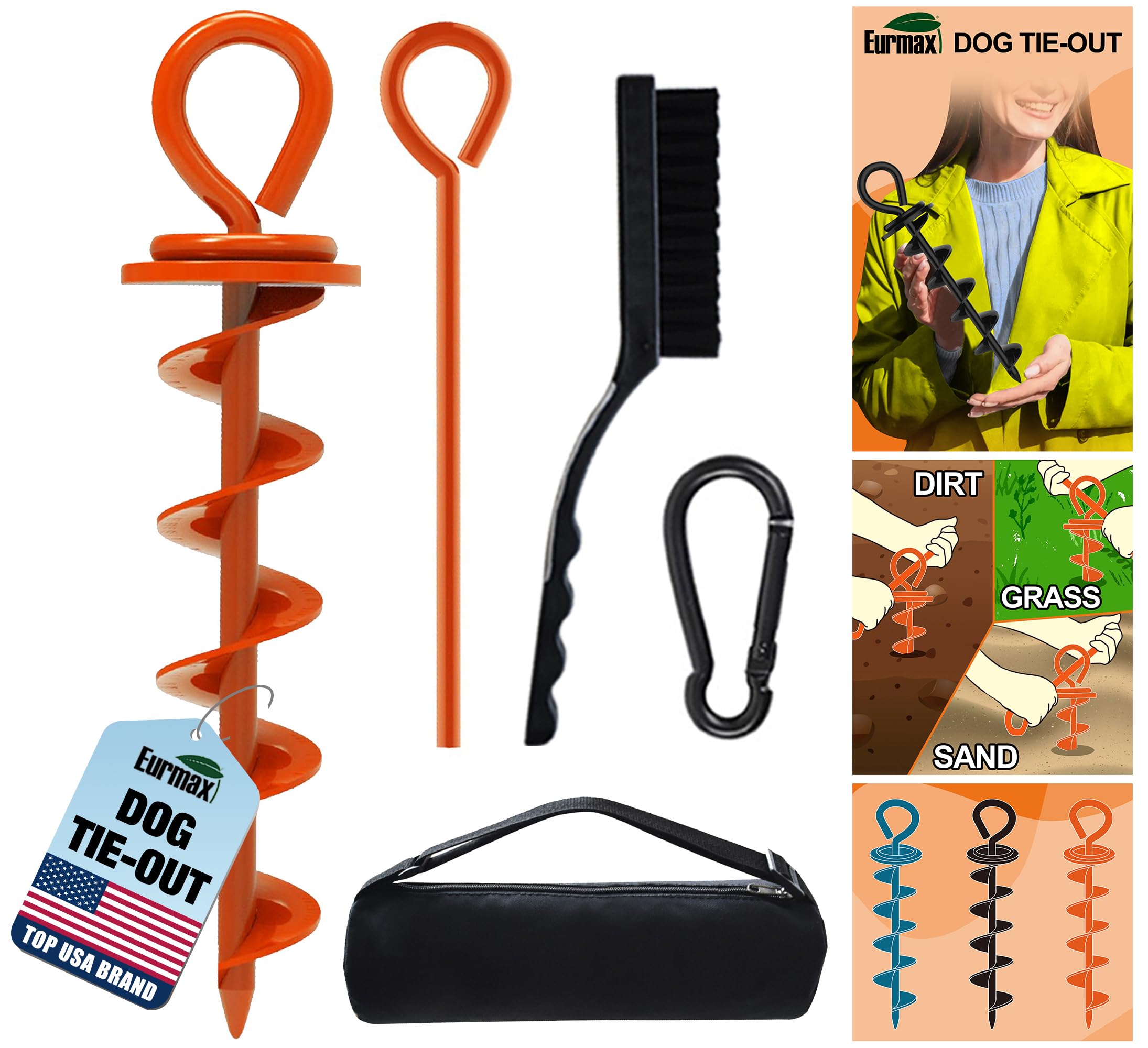Photo 1 of ***FOR  PARTS ONLY***
Eurmax USA Heavy Duty Dog Tie Out Stake for Large Dogs up to 210 lbs,Dog Stakes for Outside,Ground Anchor for Dog Leash,Runner Cable, and Pet Gadget Dog Accessories Trampoline Stakes 1-Pack (Orange)