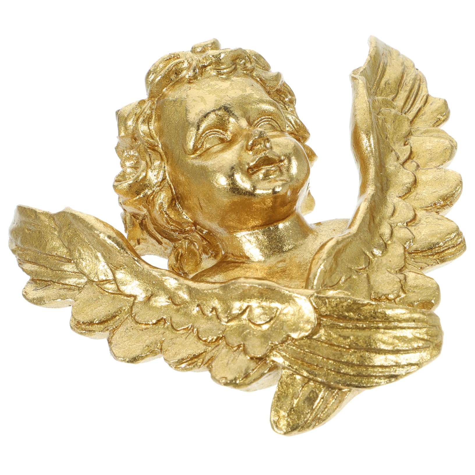Garneck Retro Golden Angel Wall Decor - Vintage Resin Figurine Decoration for Home Office and Restaurant - Beautiful Angel Wall Art
