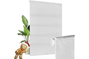 Allesin Zen No Drill No Tools Cordless Roman Shades for Windows, Blackout Thermal Insulated Room Darkening Window Blinds, Linen Fabric, Fits Bedroom, 46" W x 48" H, Gray