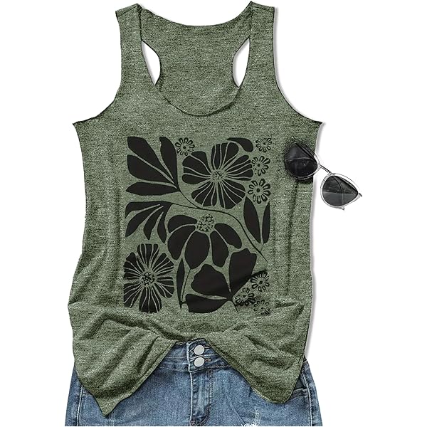 Boho Tank Tops for Women Retro Floral Graphic Tops Ladies Summer