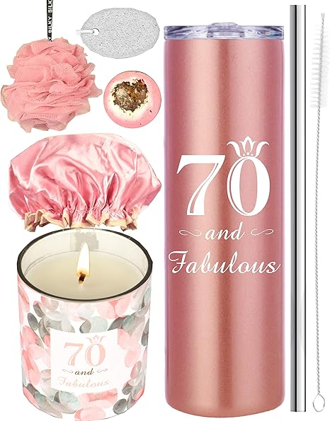 Amazon Com 70th Birthday Gifts For Women 70 Birthday Gifts Gifts For 70th Birthday Women 70th Birthday Decorations Happy 70th Birthday Candle 70th Birthday Tumblers 70th Birthday Party Supplies Kitchen Dining