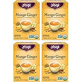 Yogi Tea Mango Ginger - 16 Bags per Pack (4 Packs) - Organic Ginger Root Tea to Support Healthy Digestion - Contains Antioxidants - Includes Cinnamon Bark, Rooibos Leaf, Mango Flavor & More