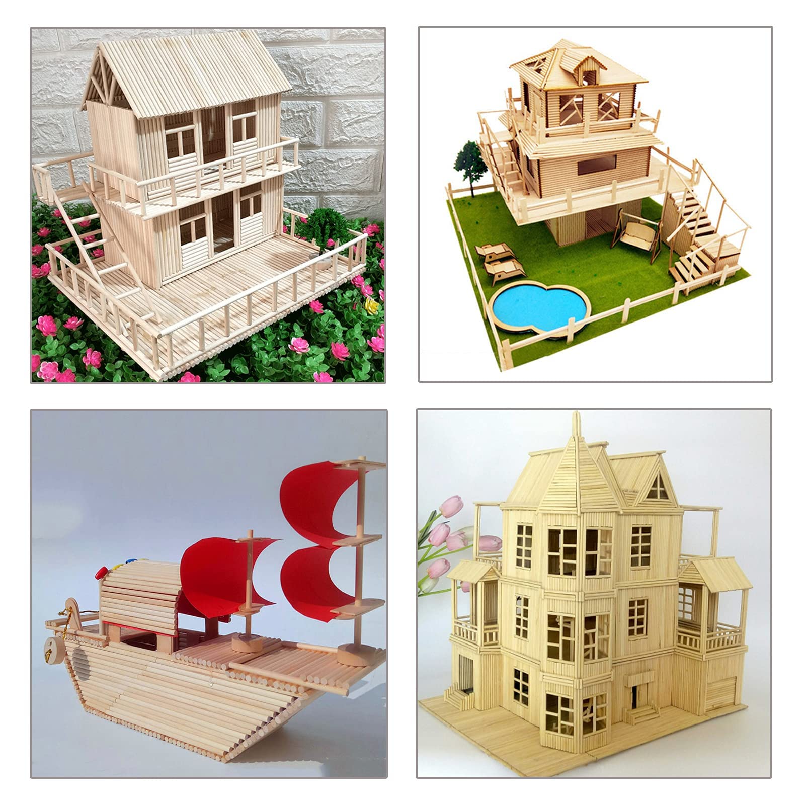 1/4 x 12 Inch 25PCS Dowel Rods Wood Sticks Wooden Dowel Rods - Unfinished Bamboo Sticks - for Crafts and DIYers