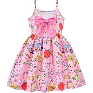 NUBEEHOHO Toddler Summer Dress Dinosaur Spaghetti Strap Backless Sundress Baby Girl Bowknot Birthday Beach Dress