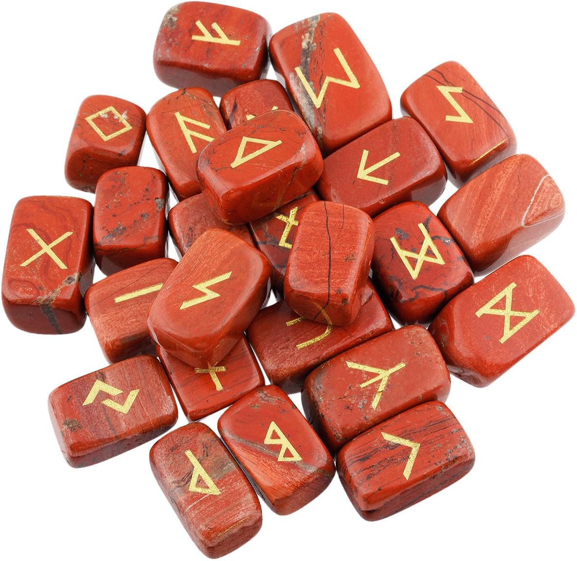 mookaitedecor Natural Red Jasper Runes Stones Set of 25 - Image 3