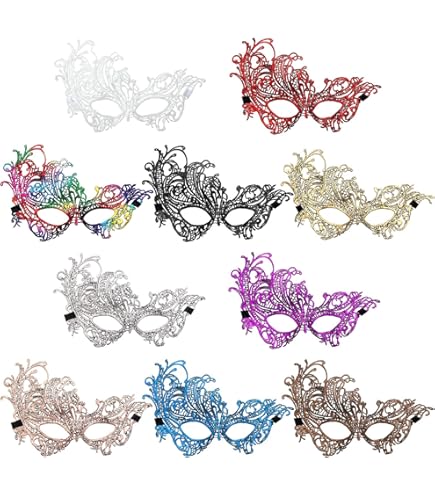 Amazon.com: JOVITEC 10 Pcs Masquerade Masks for Women Lace