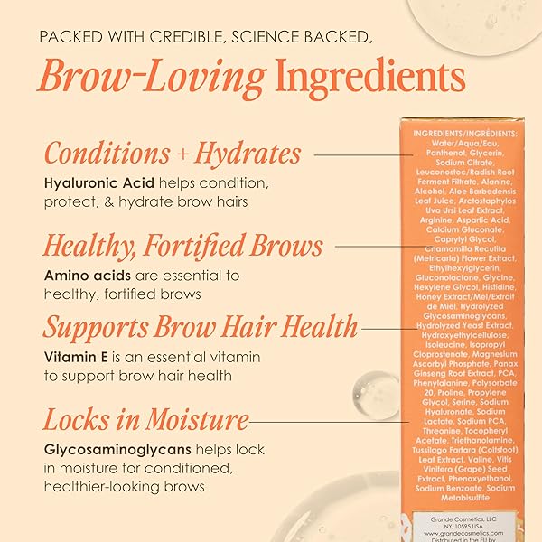 GRANDE COSMETICS GRANDEBROW BROW ENHANCING SERUM, 8 WEEK STARTER SUPPLY , 0.05 FL OZ (PACK OF 1)