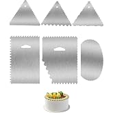 YQBOOM New 6pcs Cake Scraper 430 stainless Decorating Comb and Icing Smoother