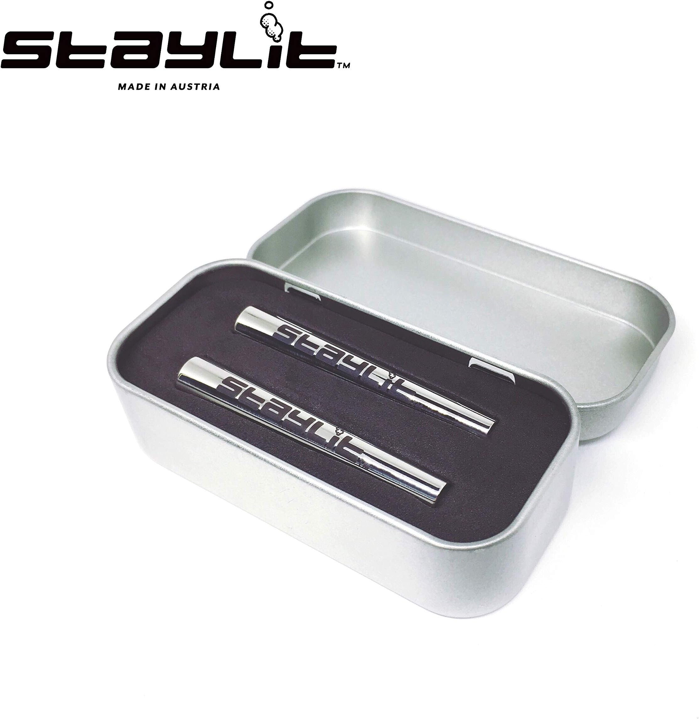 StayLit Metal Smoking Filter Tips - Reusable Tube with Cleaning Brush and Instruction Manual | Stay Lit Stoned Age Limited Edition