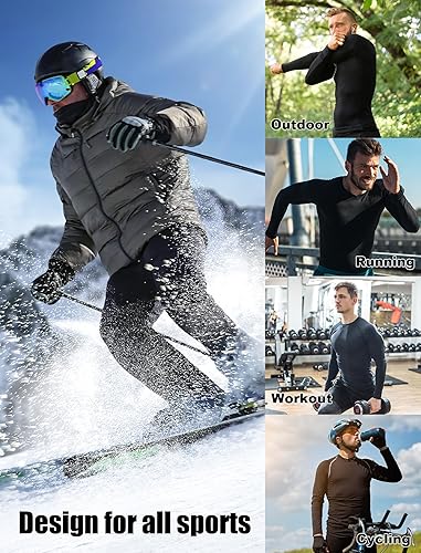 Pack Mens Thermal Shirts Fleece Compression Shirts Athletic Base