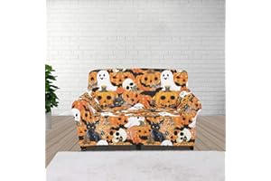 Cugasmaru Halloween Love Seat Couch Covers 2 Seat Chair Covers for Living Room Aesthetic Couch Cover for Dogs Washable Furniture Covers (55"-72.8")