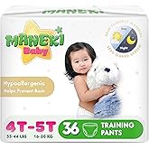 Maneki Baby Hypoallergenic Potty Training Pants 4T–5T, 36 Count (35–44 lbs), Pull-On Diaper Pants & Training Underwear, Soft, Unscented & High Absorbency for Overnight & Daily Use (Pack May Vary)