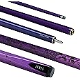 PowerGlide Snooker Pool or Billiard Cue | Ignis | Carbon & Fibreglass | Ultra Smooth Gloss | Orange & Green, Purple or Black | 2 Piece 50/50 Joint | Full Size 57" | 10mm | Asstd Weights 18oz & 19oz