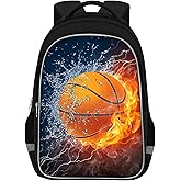 Fitvc School Backpack for Boys - Basketball Boys Backpack for Kids Children Elementary Middle School - 17 Inch Sport Bookbag Travel Back Pack for Ages 6-14