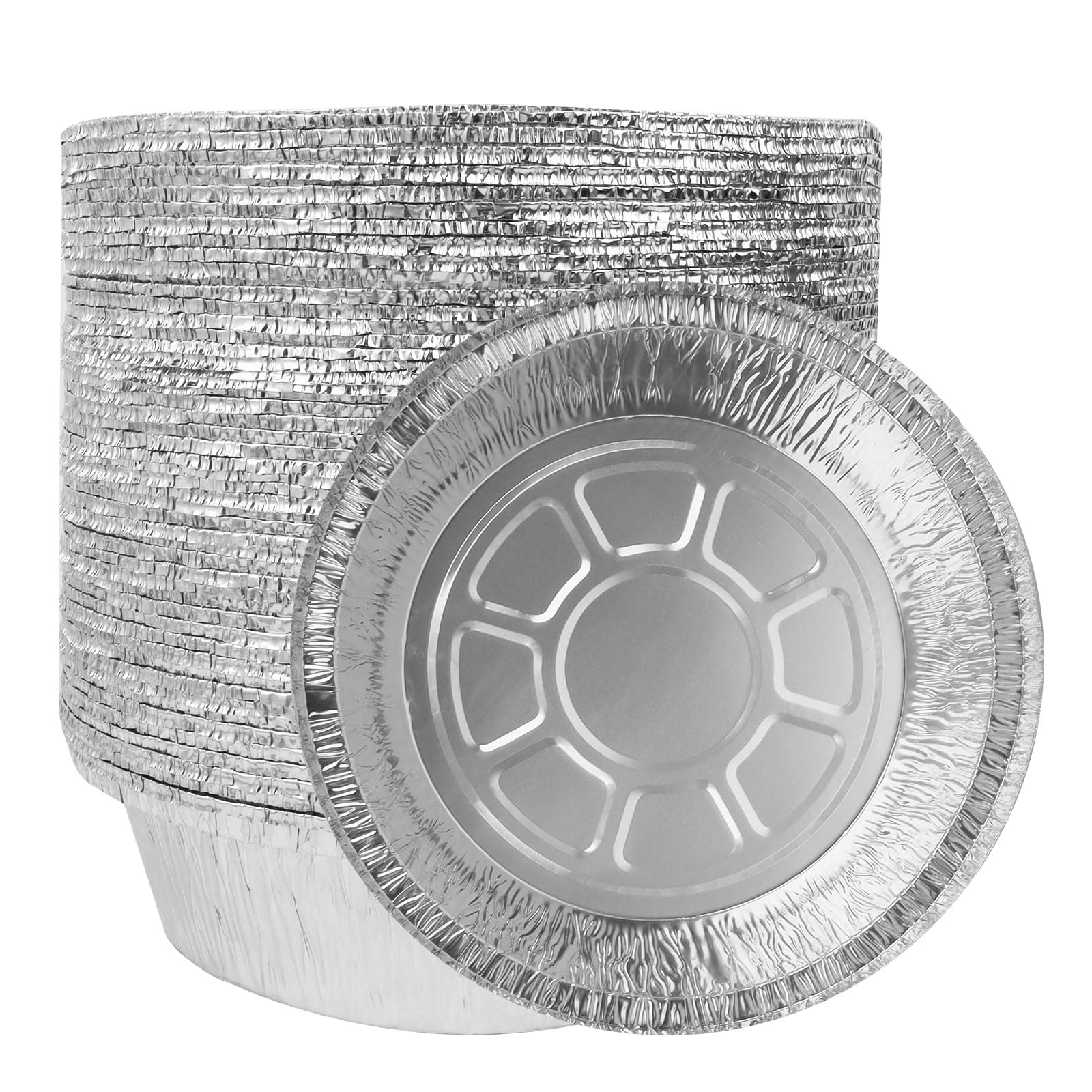 LOYUDEQIU 6 Inch/16cm Aluminum Foil Mini Pie Pans - Disposable Small Pie Tins for Bakeries, Cafes, Restaurants - Durable Mini Foil Pans for Pie, Fruit Tarts, Quiche (50, 6 Inch)