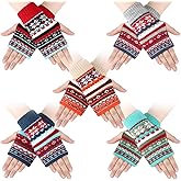 Breathffy Christmas Knit Gloves Warm Lining Winter Gifts for Cold Weather Everyday Hole Thick Unisex