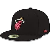New Era NBA Miami Heat Men's Official 59FIFTY Fitted Cap, 7.75, Black