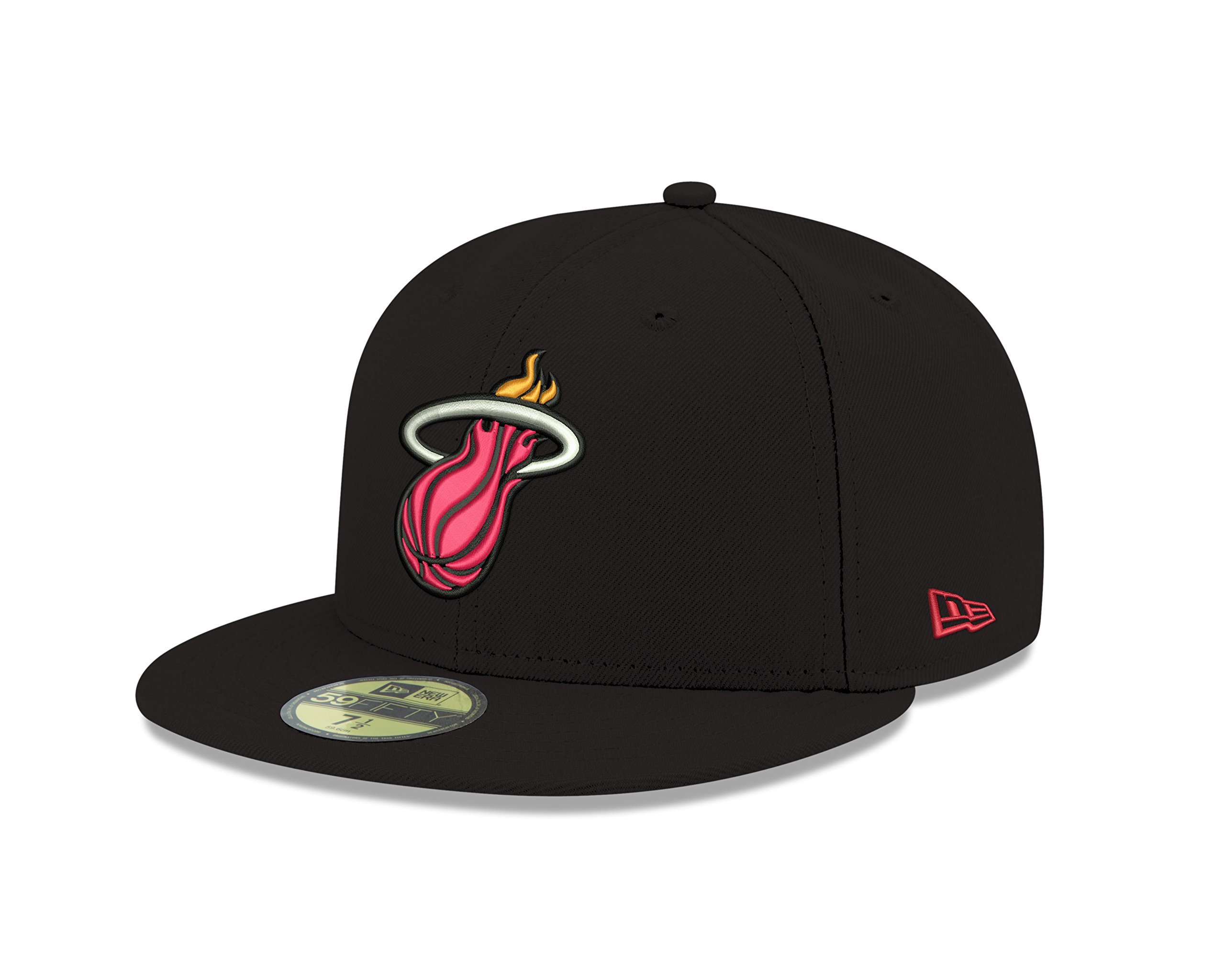New Era NBA Miami Heat Men's Official 59FIFTY Fitted Cap, 7.125, Black Image New Era NBA Miami Heat Men's Official 59FIFTY Fitted Cap, 7.125, Black Image