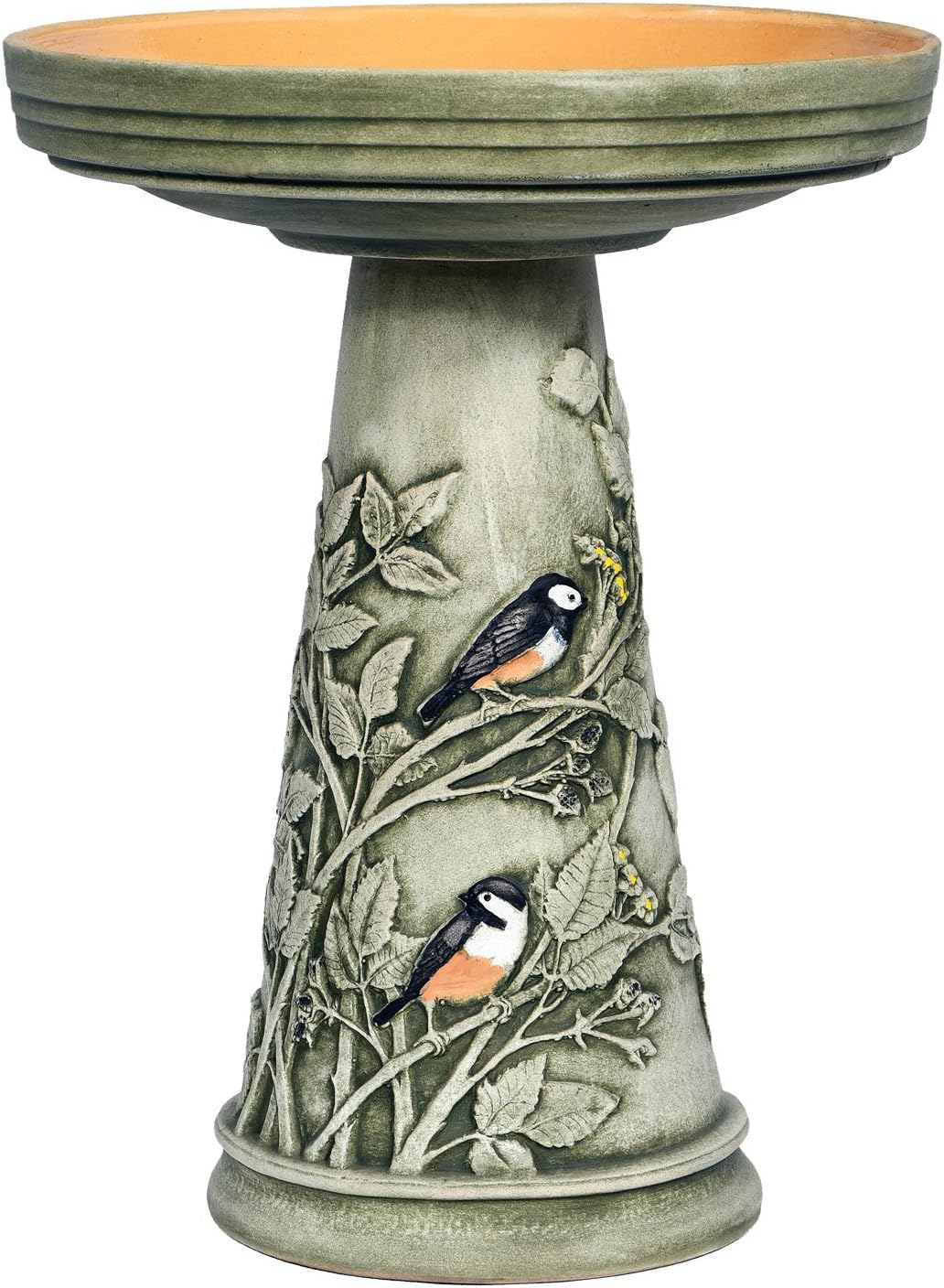 Burley Clay Chickadee Bird Bath Set