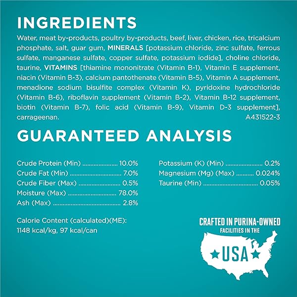 PURINA ONE URINARY TRACT HEALTH, NATURAL PATE WET CAT FOOD, URINARY TRACT HEALTH BEEF & LIVER RECIPE – (PACK OF 24) 3 OZ. PULL-TOP CANS