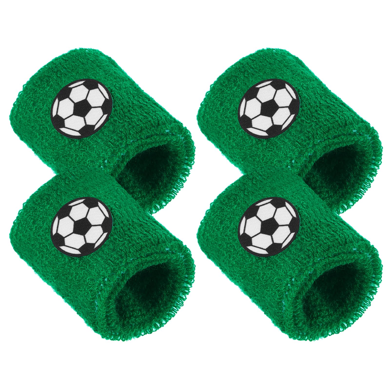 PATIKIL Colorful Sports Wristbands, 4 Packs Sweatbands Terry Cloth for Soccer Baseball Basketball Football, Green