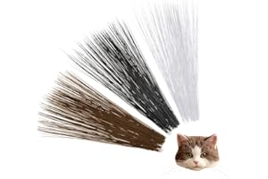 FDCLIXUVOL 900PCS Simulated Animal Whiskers for Crafts, 3 Inches Craft Animal Whiskers Simulated Cat Whisker Animals Needle Felting Whisker Plastic Whiskeres Supplies for Stuffed Muppet (White, Black, Brown)