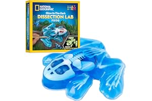 BLUE MARBLE NATIONAL GEOGRAPHIC Frog Dissection Kit Anatomy Lab - Glow in the Dark Synthetic Frog Dissecting Science Lab for Kids with Dissecting Tools, Glowing Bones & Realistic Organs, Science Toys, Biology Kit