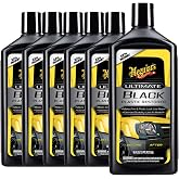 Meguiar's Ultimate Black Trim Restorer, 16 Oz, 6 Pack | Exterior Plastic Reviver For Vinyl And Rubber, UV Protectant, Quick-Drying Finish