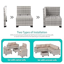 Muphyers 6-Piece Outdoor Patio Furniture Set Wicker