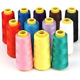 ilauke 12 x 1800 Yards Serger Thread Cones, All Purpose Polyester Thread | Overlock Sewing Thread Spools for Sewing Machine Quilting Overlock Piecing and Drapery Machine( Assorted 12 Colors)