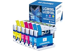 Compatible LC203 Ink Cartridges Color Replacement for Brother LC-203 Ink Cartridges Compatible for Brother MFCJ4320DW J4420DW