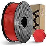 Inslogic Pre-Dried PLA Pro 3D Printer Filament, Strong & Tough PLA Pro Filament 1.75mm ±0.02mm, Reusable Spool, Compatible with Bambu and More FDM Printers, 1kg (Red)