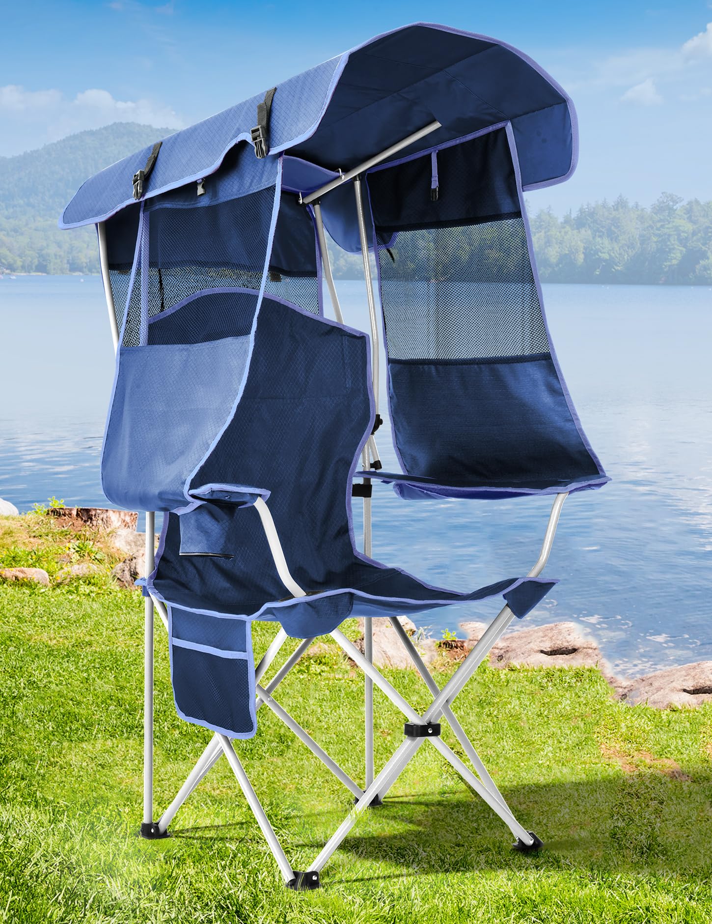 Ozark Trail Outdoor Folding Rocking Chair With Canopy Outdoor