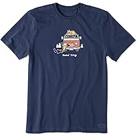 Life is Good Men's Crusher Tee Shirt, Short Sleeve Cotton Graphic T-Shirts, Bike Jake