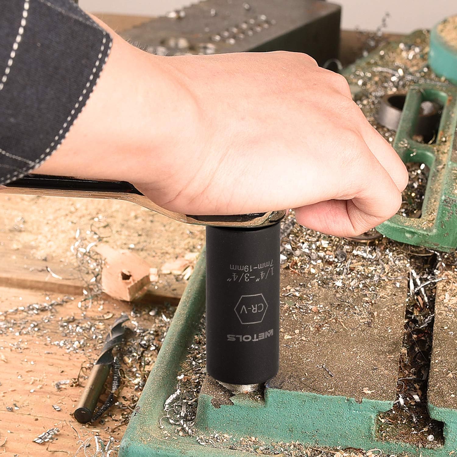 Wetols Universal Socket, Grip Socket Set Fits Standard 1/4'' - 3/4'' Metric 7mm-19mm, with Multi-Function Power Drill Adapter, Best Tool Gift for Men Father Dad Husband Boyfriend - - 