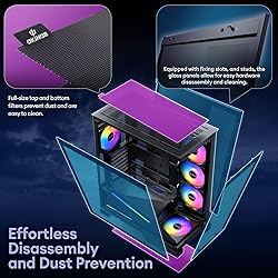 Okinos Aqua 9, ATX PC Case, 5 × 120mm ARGB PWM Fan