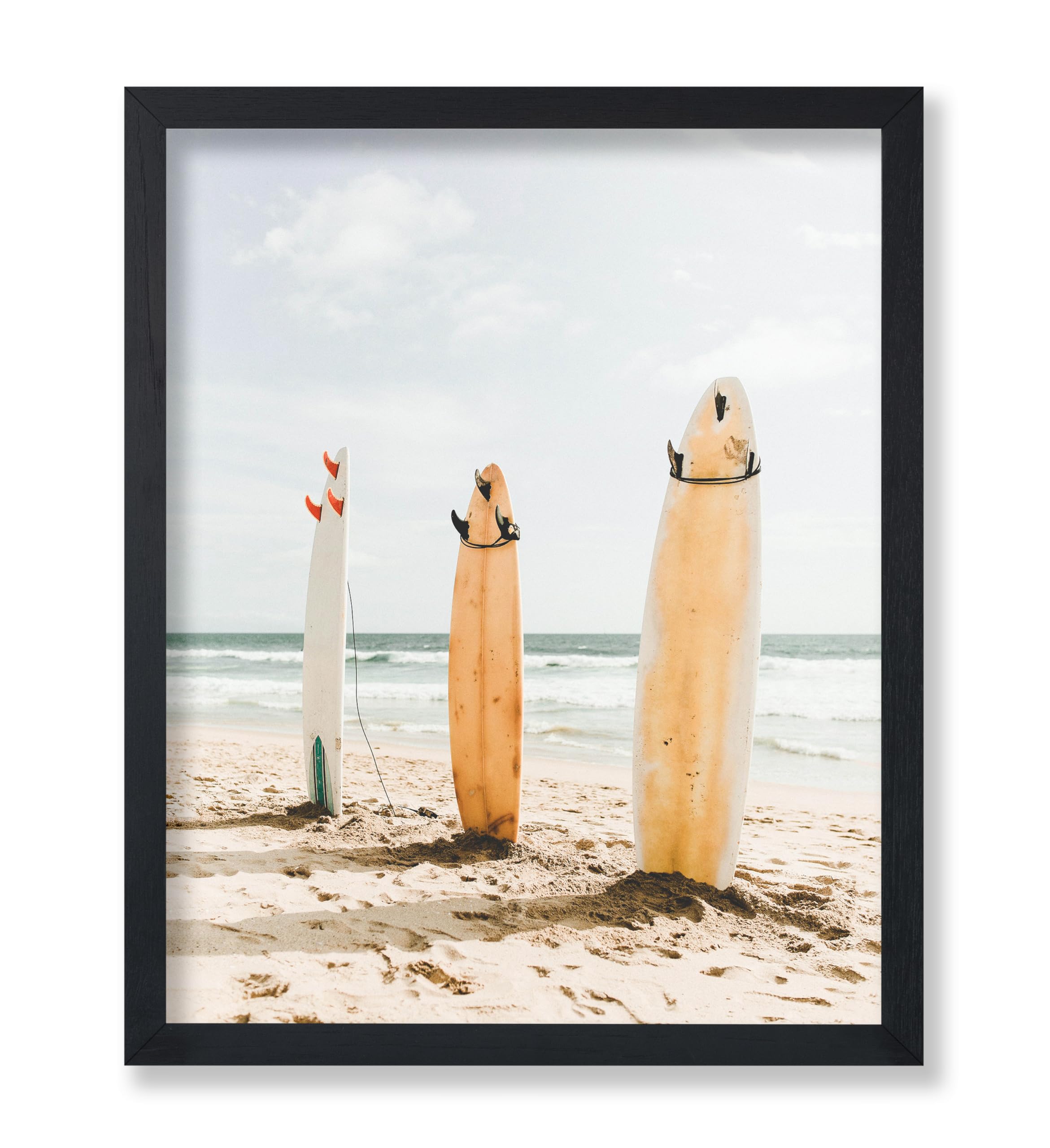 Photo 1 of Poster Master Surfboards on the Shore Poster - Surfing Print - Seashore Art - Beach Art - Gift for Him, Her & Surfers - Coastal Decor for Dorm, Bedroom, Ocean or Beach House - 8x10 UNFRAMED Wall Art