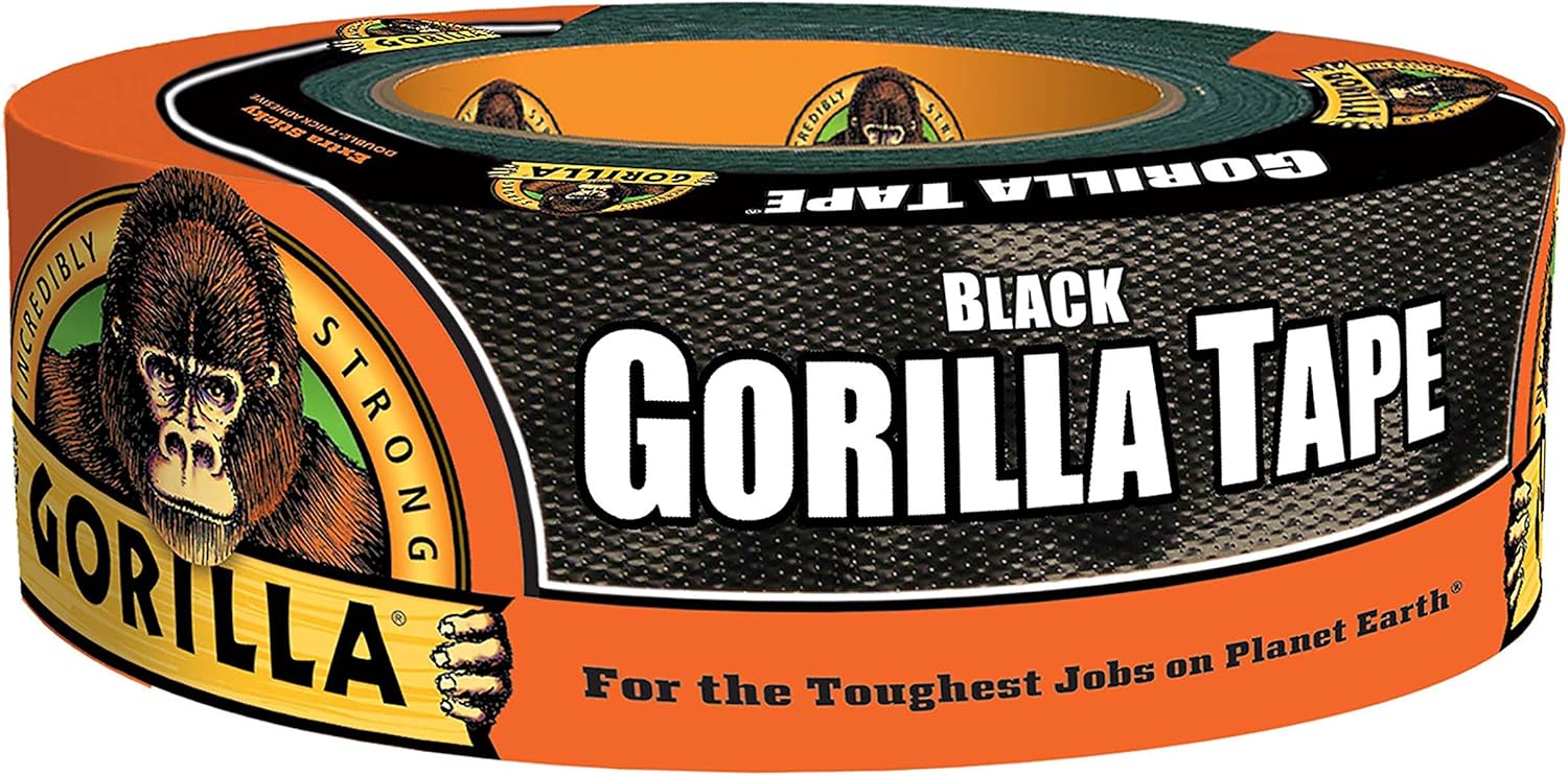 Gorilla Black Duct Tape, 1.88" x 35 yd, Black, (Pack of 1): Home Improvement