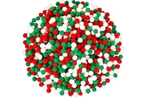 SEPGLITTER Christmas Pom Poms Balls, 1000 Pieces Red Green White Pompoms Pom Poms for Crafts Making DIY Holiday Christmas Decorations Supplies (3 Colors,1 cm )