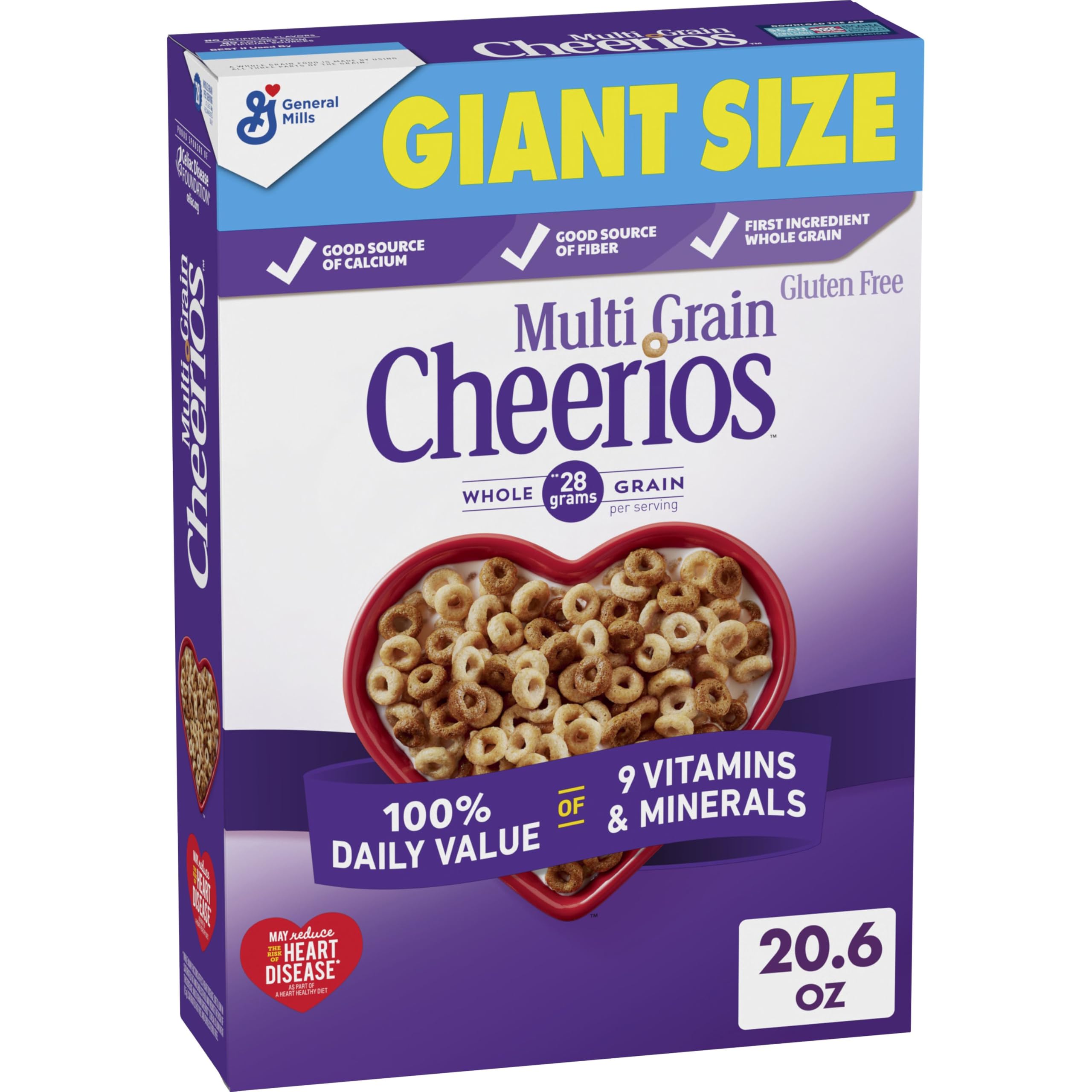 Photo 1 of Multi Grain Cheerios, Heart Healthy Breakfast Cereal, Gluten Free, Giant Size, 20.6 oz