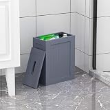 Vencier Shaker Slimline Bathroom Storage Unit Grey Wooden Multi-Purpose view 3