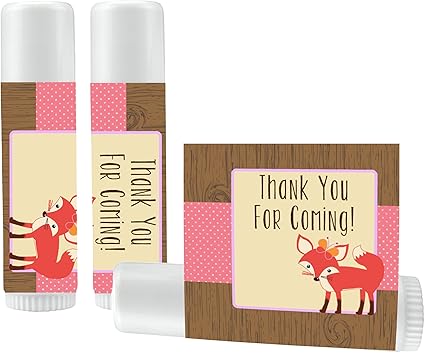 Amazon Com 12 Fox Lip Balm Favors For Girl Woodland Baby Shower
