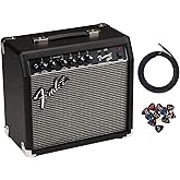 Fender Frontman 20G Guitar Combo Amplifier - Black Bundle with Cable and Austin Bazaar Exclusive 12-Pack Picks