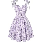 Scarlet Darkness Floral Mini Dress for Women Teens Summer 2026 Fairy Corset Sundress Graduation Dresses