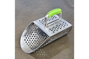 Shaledig Sand Scoop for Metal Detecting, 304 Stainless Steel Shovel Scoop for Metal Detecting for Adults, Heavy Duty Sand Scoops for Treasure Hunting, Rust-Proof