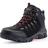 SHULOOK Men's Waterproof Hiking Boots Non-Slip Lightweight Mid Top Ankle Boot Breathable Hiker Trekking Shoes