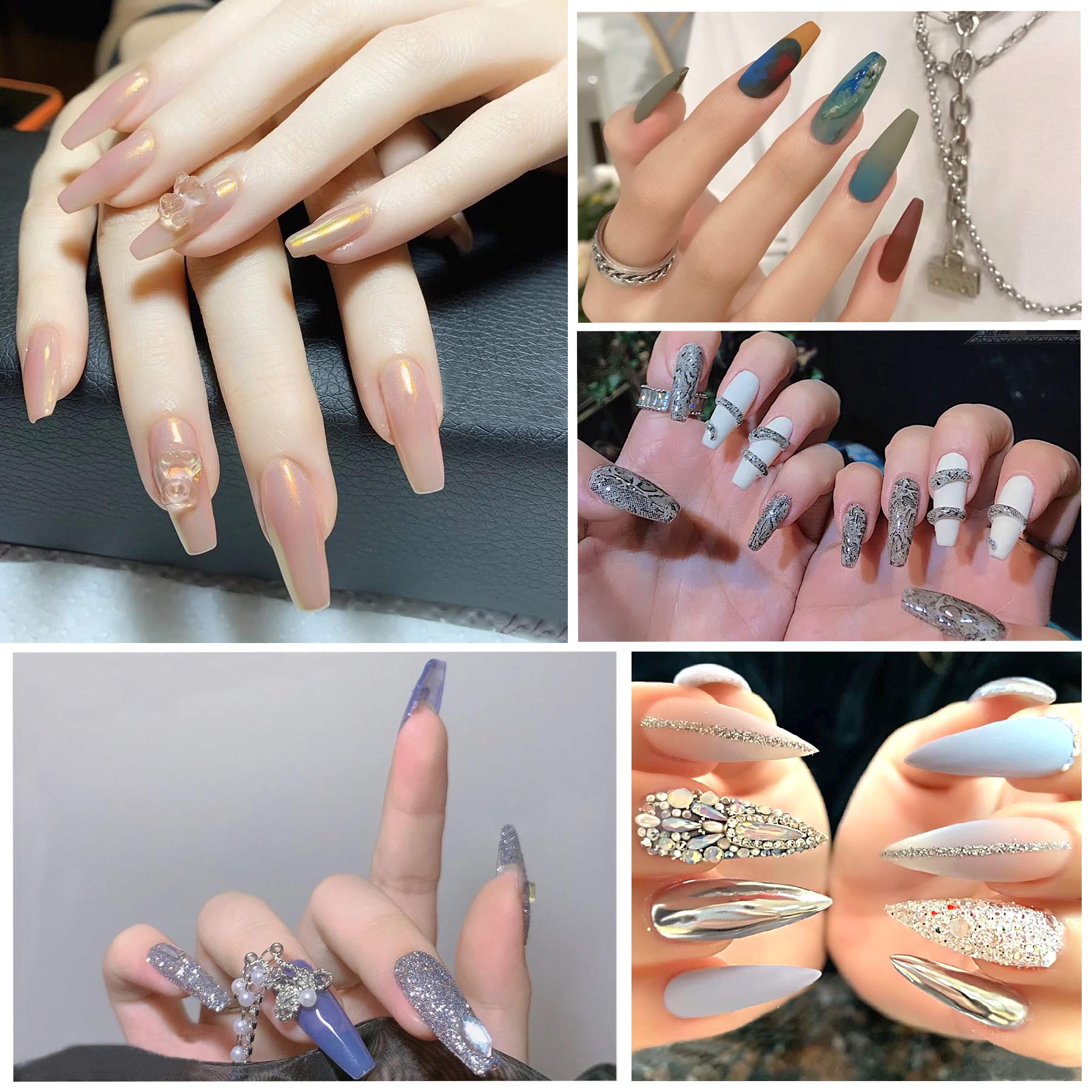 1000PCS Nail Tips Acrylic Nails 10 sizes Artificial Half Cover False Flake Nail Tips for Nail Salon Nail Shop DIY Nail Art Ballerina Nails (French Fake Nail Extension Tips) - Image 7